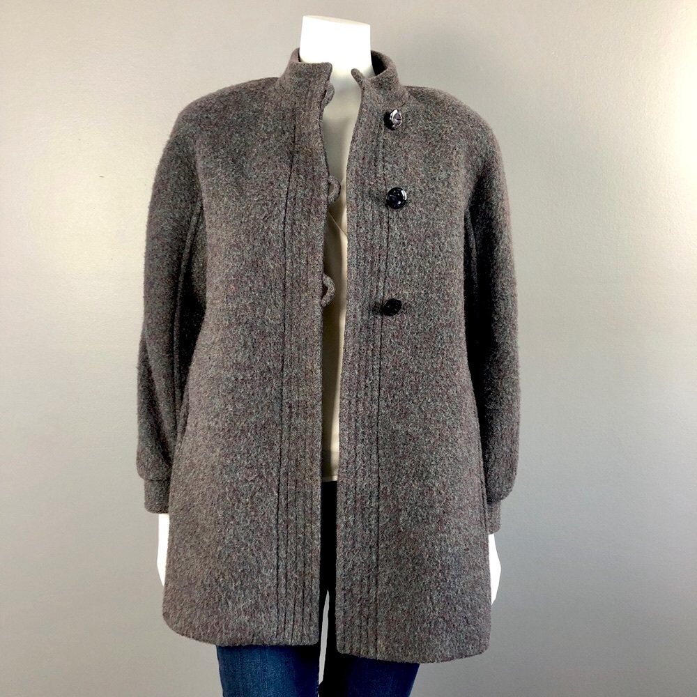 Vintage 80s Felted Wool Coat by La Crinma